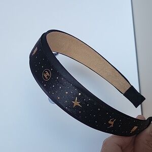 CHANEL Starry Black and Gold Ribbon